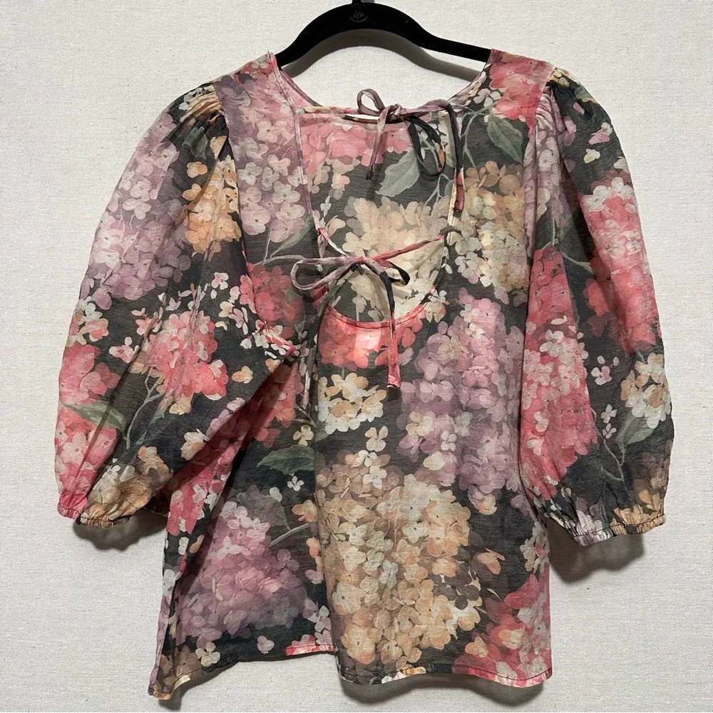H&M Sheer Floral Top - size M - Picture 2 of 5